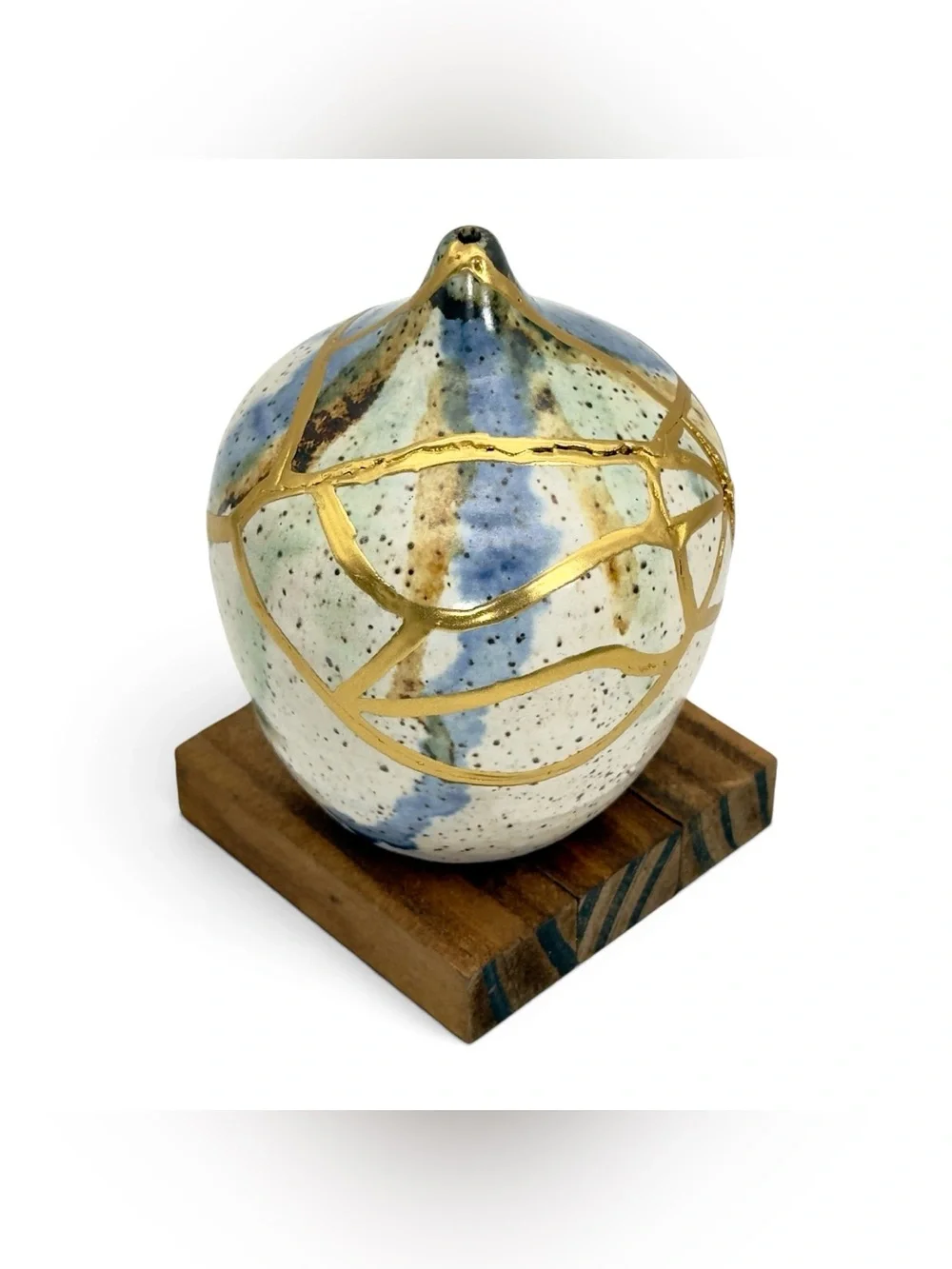 Kintsugi Vase Drip Glazed Pottery Gold Crack Art Personal Growth Gift
